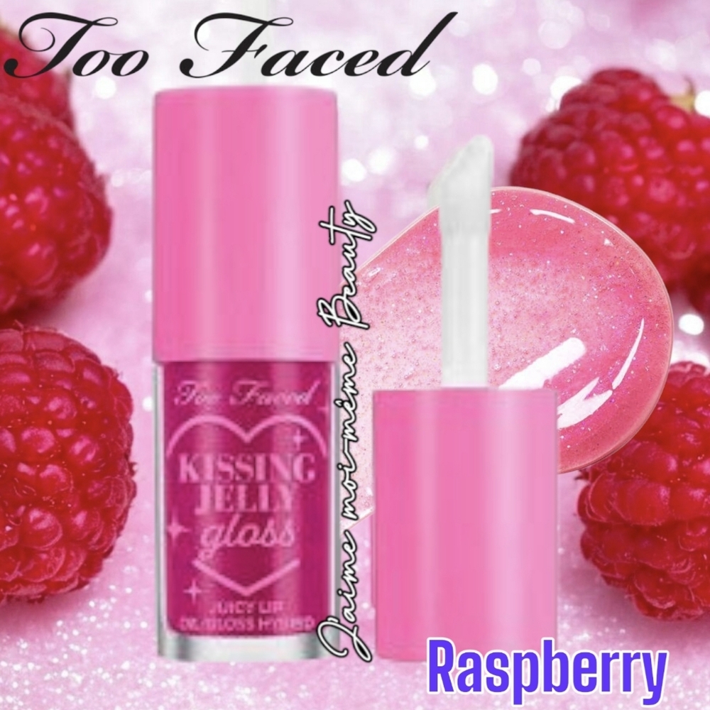 Too Faced Kissing Jelly LIP OIL Gloss - Raspberry (Shimmer/glitter Purple Plum)